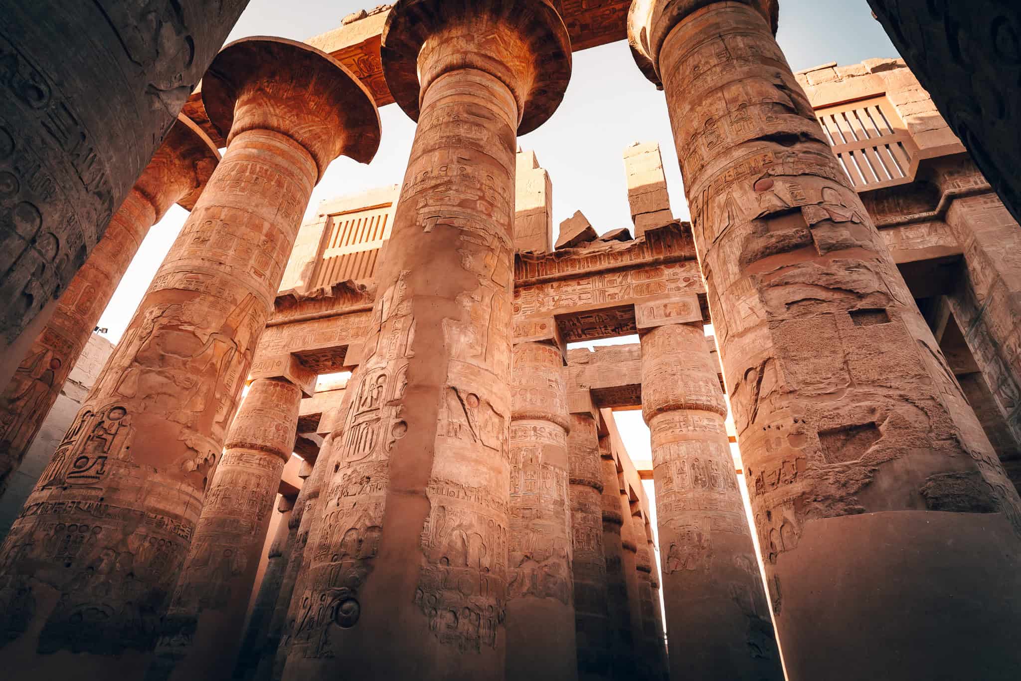 Detailed-Columns-of-the-Great-Hypostyle-Hall Philae Temple, High Dam & Unfinished Obelisk – Aswan Highlights 1 Day Tour
